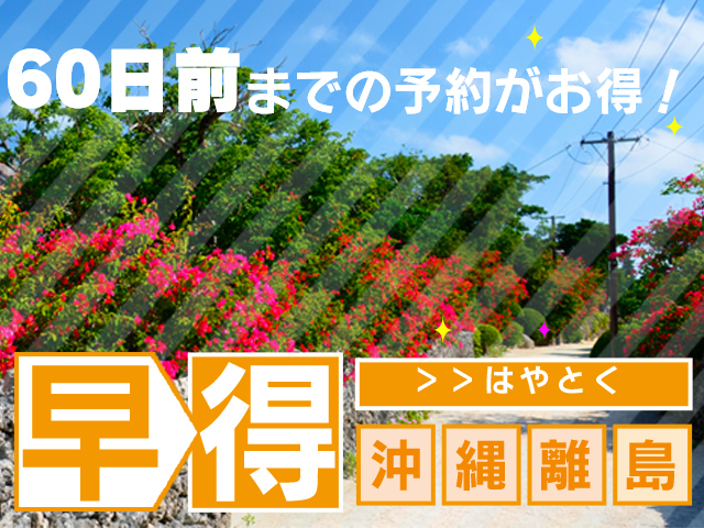 60日前の予約がお得！沖縄離島